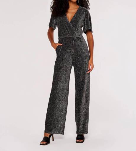 APRICOT - Sparkle Angel Sleeve Jumpsuit