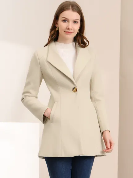 Allegra K- Shawl Collar Button Long Overcoat