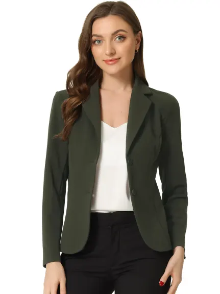 Allegra K- Lapel Collar Stretchy Jacket Suit Blazer