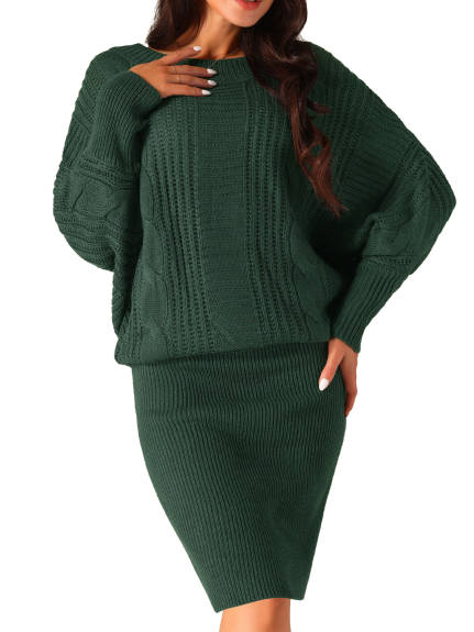 Allegra K - Batwing Sleeve Sweater Pullover Dress