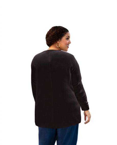 On The Plus Side - Cable Duster Cardigan - Plus