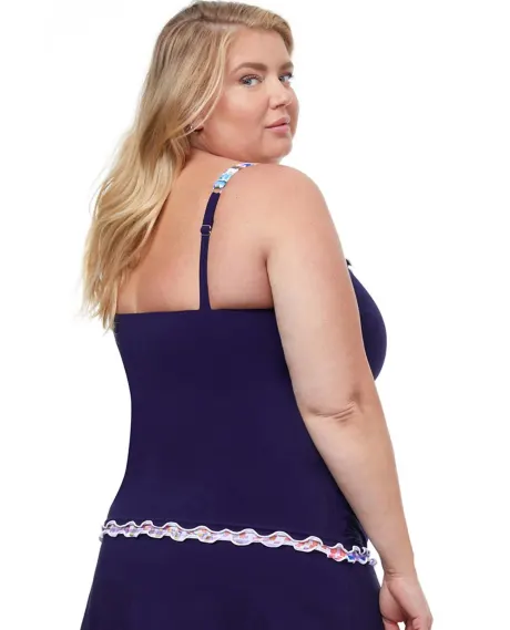 Profile By Gottex - Plus Size Shirred Underwire Tankini Top