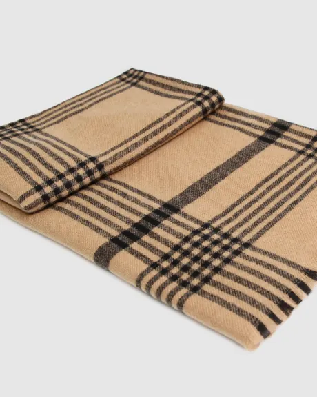 Panorama Check Scarf - Camel