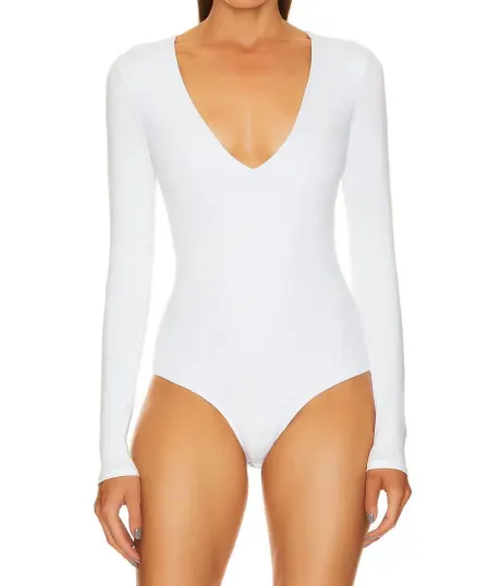 Enza Costa - Luxe Knit L/s V-Neck Bodysuit