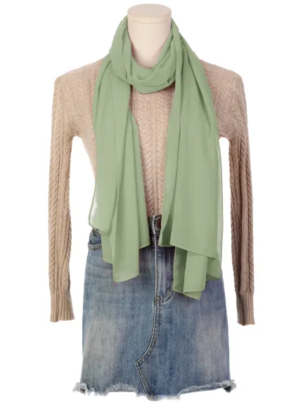 Allegra K- Chiffon Solid Sheer Long Scarf