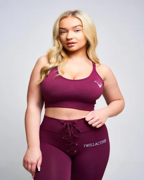 Twill Active - Boundless Recycled Strappy Sports Bra - Burgundy