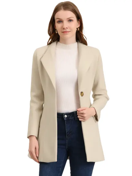 Allegra K- Manteau long boutonné à col châle