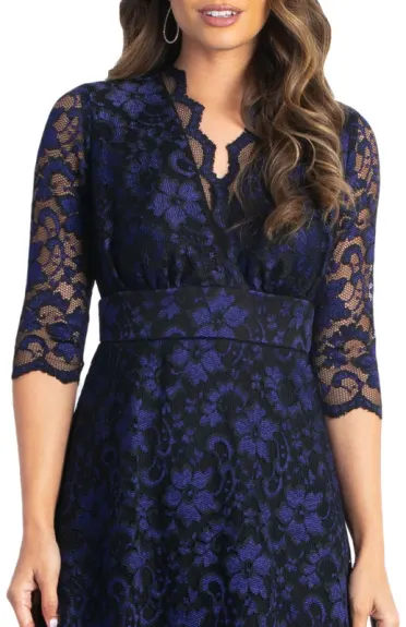 Kiyonna Mon Cherie Floral Lace Cocktail Dress