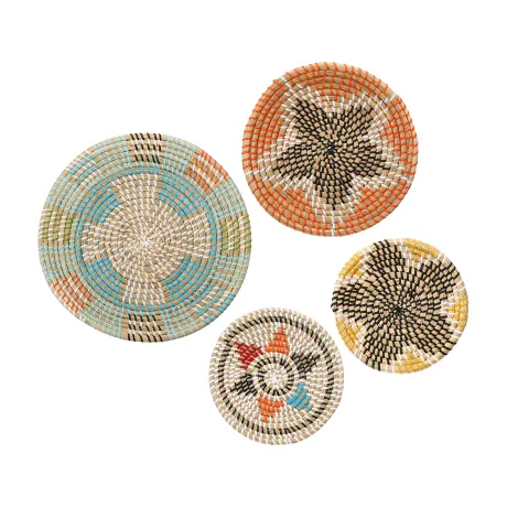 Unique Bargains- Bohemian Woven Wall Basket Decor 4pcs Set