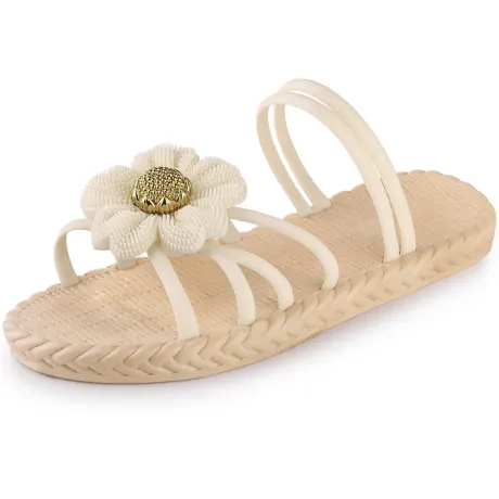 Allegra K - Espadrille Sunflower Beach Flat Slides Sandals