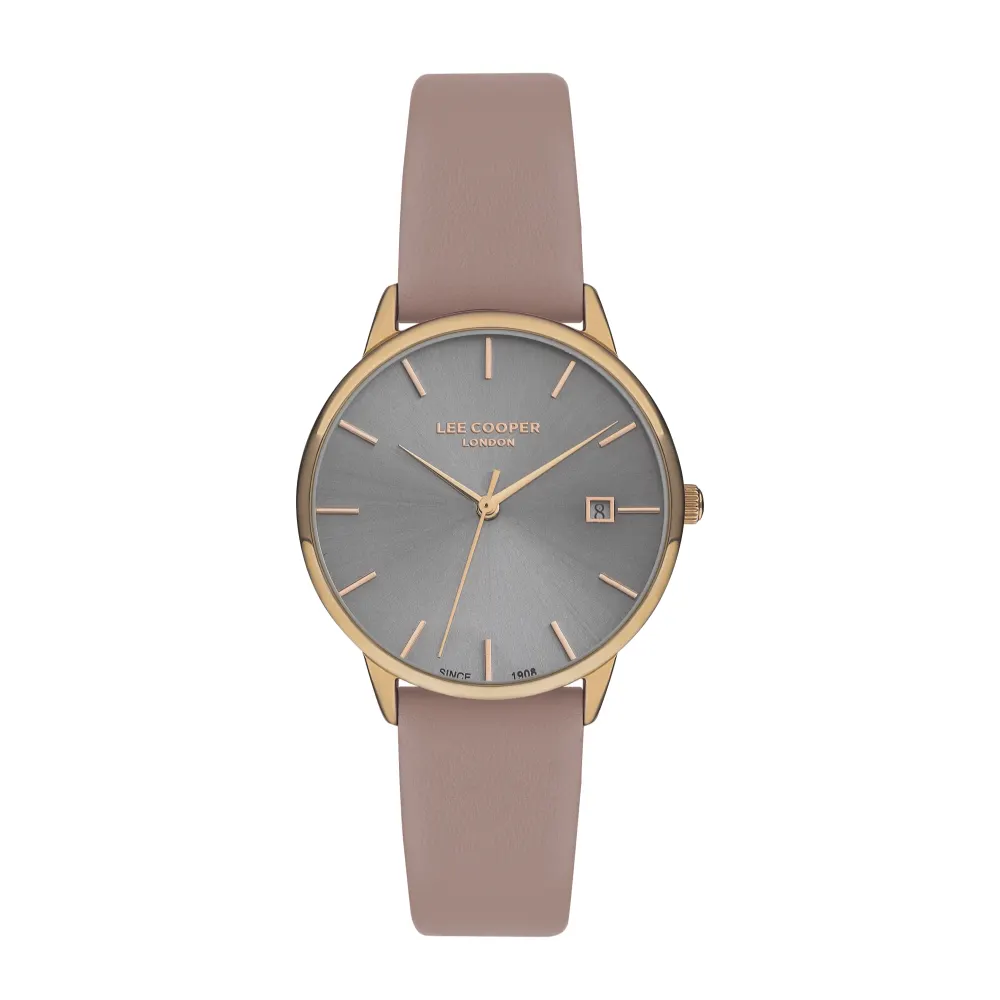 LEE COOPER-Women's Rose Gold 34mm  watch w/Grey Dial