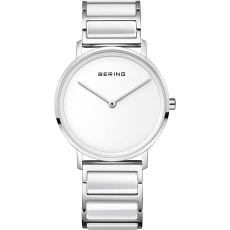 BERING - 35mm Ladies Ceramic Stainless Steel Watch In Silver/White