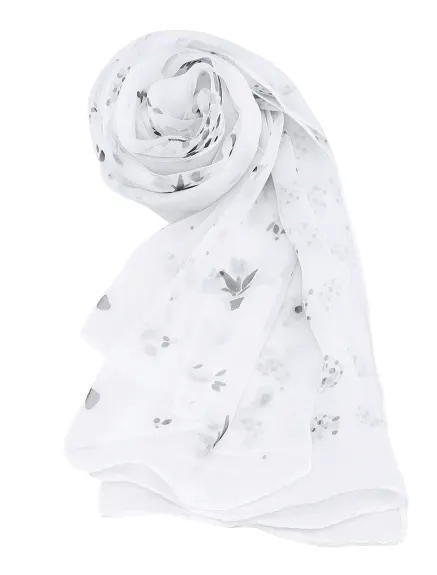 Allegra K- Floral Chiffon Long Scarf Wrap Shawl