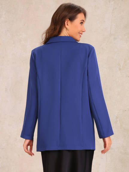 Allegra K - Open Front Long Sleeve Work Blazer