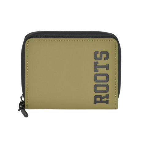 ROOTS Compact Zip Around Snap Wallet