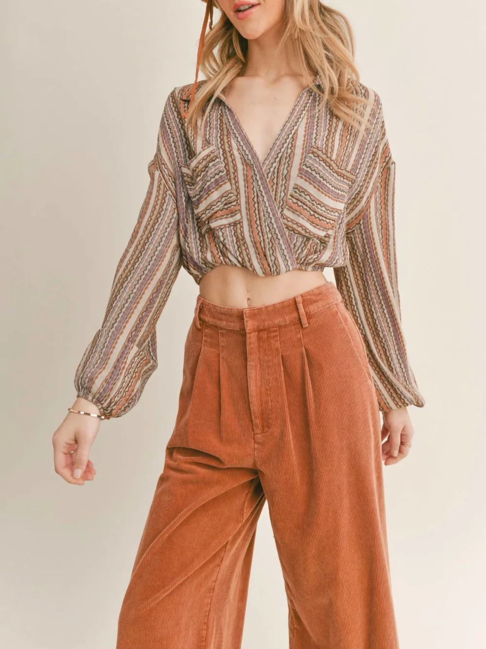 SAGE THE LABEL - Bohemia Surplice Crop Top