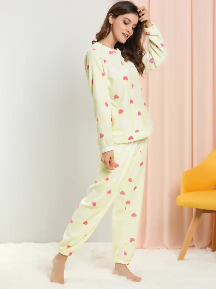 Allegra K- Flannel Pajama Set Long Sleeve Loungewear