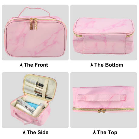 Unique Bargains- Travel Marble Make Up Bag Brush Organizer