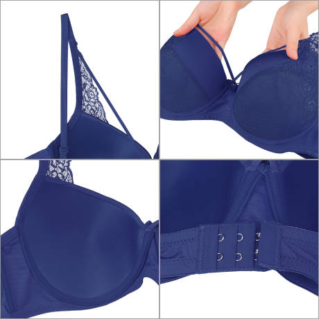 Allegra K- Plus Size Bras Full Coverage Figure Minimizer Bras Panties Sets