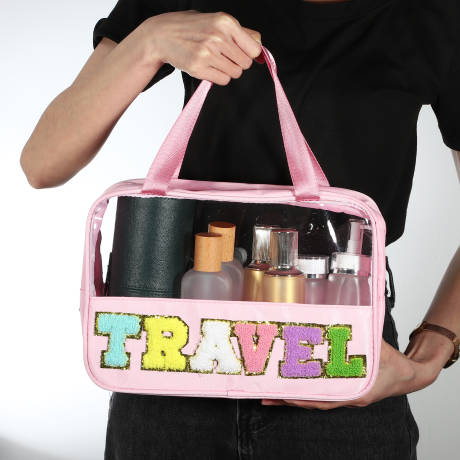 Unique Bargains- Clear PVC Travel Makeup Toiletry Storage Bag Waterproof Tote