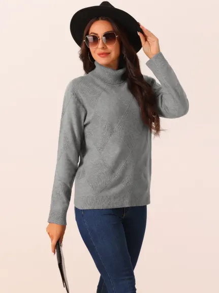 Allegra K -  Basic Knitted Turtleneck Sweater