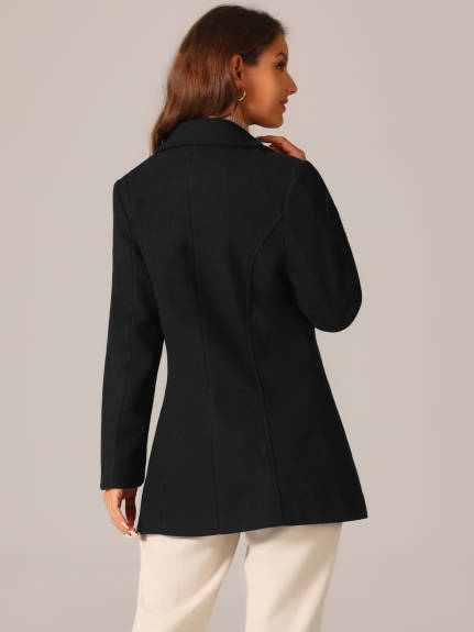 Allegra K - Classic Winter Double Breasted Peacoat