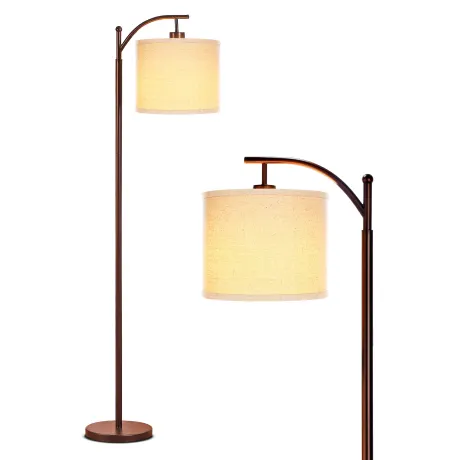 Montage Modern Led Standing Floor Lamp With Arc Hanging Drum Shade