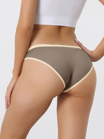 Allegra K- Cotton Low Waist Stretch Hi-Cut Panties