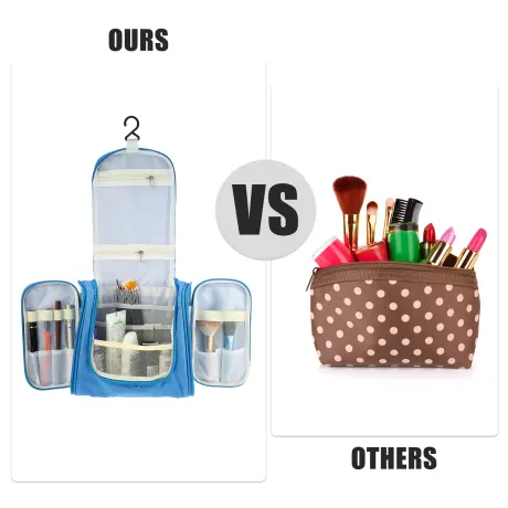 Unique Bargains - Trousse de maquillage de voyage Organisateur de toilette Tissu Oxford imperméable