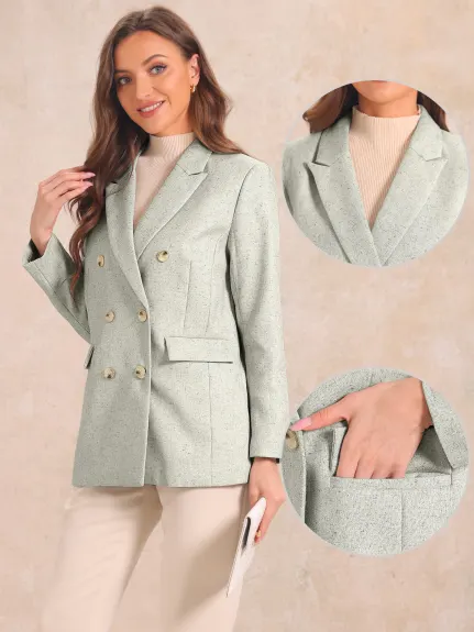 Allegra K- Veste blazer à manches longues et revers boutonné