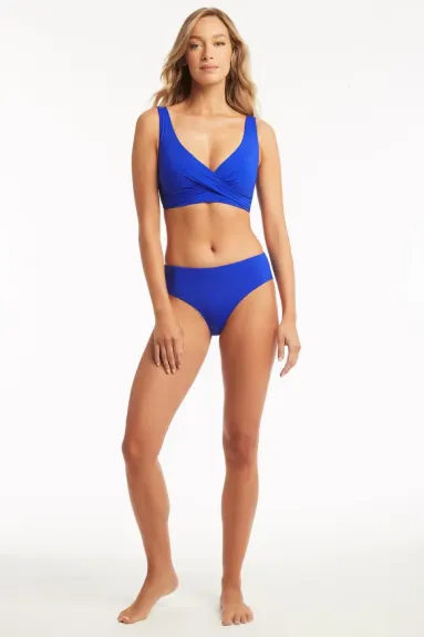 Sea Level Swim Eco essentials haut de maillot de bain avec soutien-gorge multicoupe croisé sur le devant