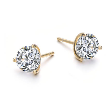 Rachel Glauber Stud Earrings with Colored Martini Prong Cubic Zirconia