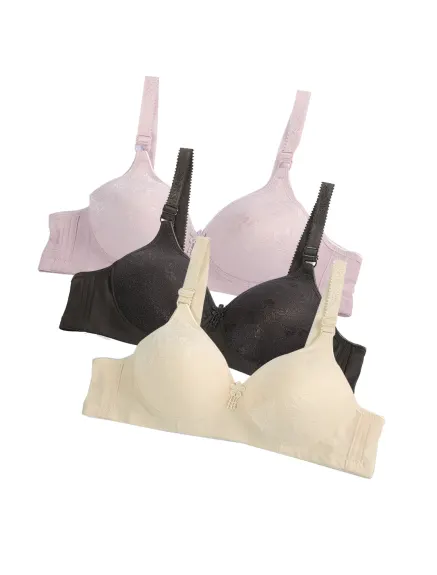 Allegra K- Lace Full Coverage Non-Wired Stretchy Wirefree Bra