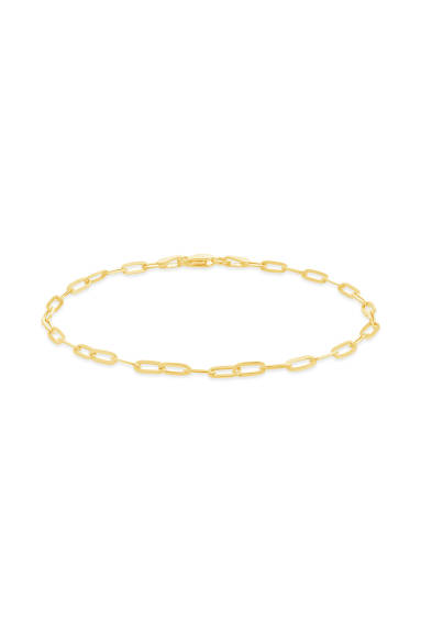 Sterling Forever - 14k Italian Gold Paperclip Chain Bracelet