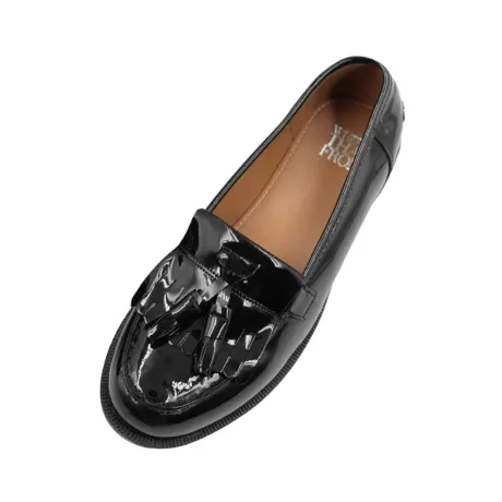 Where's That From - Womens/Ladies Imogen Tassel Patent Leather Slip-on Flatform Loafers