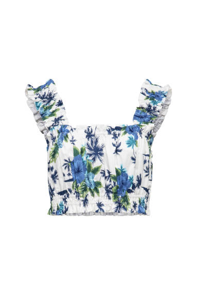 Hilary MacMillan- Ruched Floral Crop Top