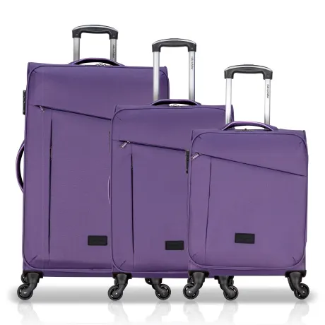 Club Rochelier 3 Piece SET Soft Side Luggage with Contrast Handles