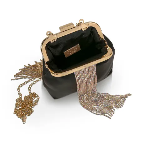 Badgley Mischka Fringe Pouch Clutch