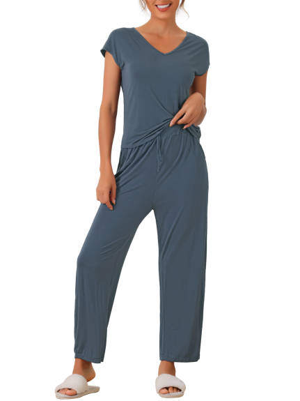 Cheibear - Short Sleeve Modal Pajama Set