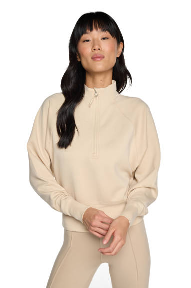 Kyodan-Lorelai Mock Neck Half Zip Sweatshirt