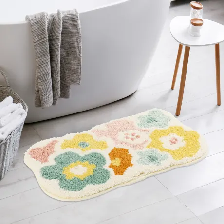 PiccoCasa- Washable Non Slip Extra Thick Quick Dry Bath Rugs 16" x 24"