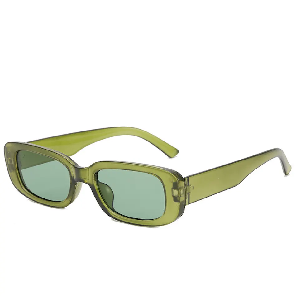 Lunettes de soleil rectangulaires vert olive à la mode- Don't AsK