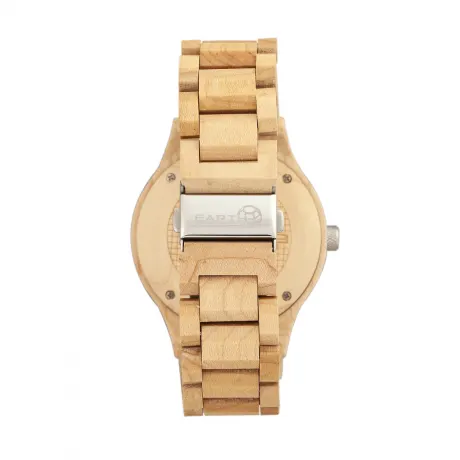 Earth Wood - Cherokee Bracelet Watch w/Magnified Date - Khaki/Tan