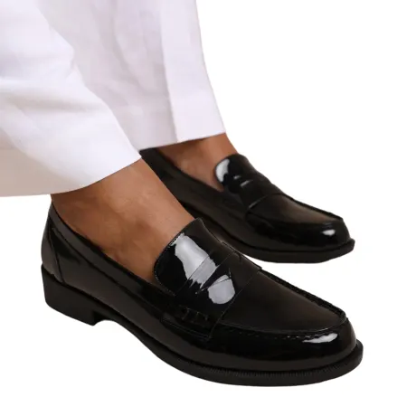 Where's That From - Womens/Ladies Houston Patent Leather Slip-on Wide Loafers