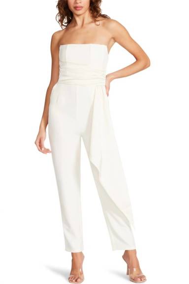 STEVE MADDEN STRAPLESS SASH JUMPSUIT