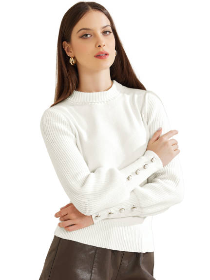 Allegra K - Ribbed Knit Turtleneck Pullover Sweater