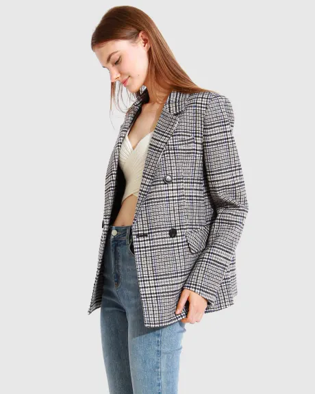 Belle & Bloom Piccadilly Wool Blend Plaid Blazer