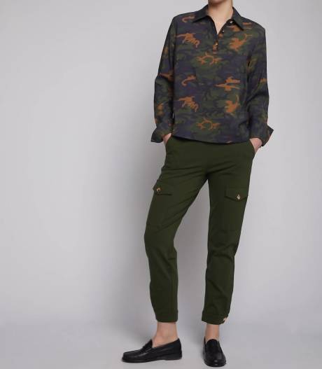 Vilagallo - Trouser Cargo Green Stretch Knit