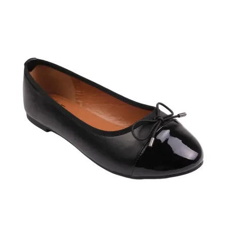 Where's That From - Womens/Ladies Janice Bow Extra Wide Ballerina Flats