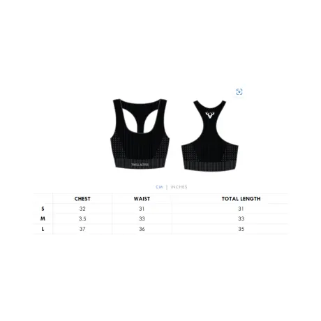 Twill Active - Linea Recycled Rib Racer Sports Bra - Black